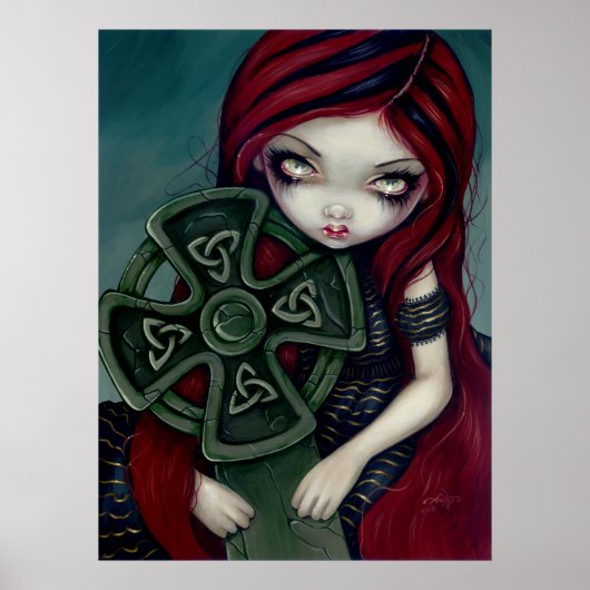 奇妙な孤独なゴシックの妖精ケルトのクロスプリント ポスター (正面)