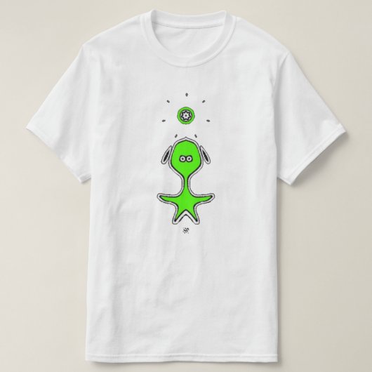 奇妙な小さな奴（緑） Tシャツ (デザイン正面)