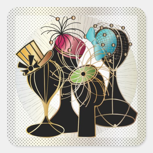 奇妙な帽子 スクエアシール (正面)