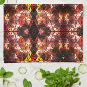 奇妙な形状を生成する赤い三角形の繰り返し キッチンタオル (折り畳み)