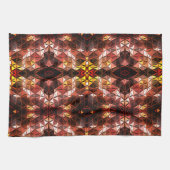 奇妙な形状を生成する赤い三角形の繰り返し キッチンタオル (横)