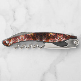 奇妙な形状を生成する赤い三角形の繰り返し ソムリエナイフ