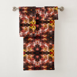 奇妙な形状を生成する赤い三角形の繰り返し バスタオルセット