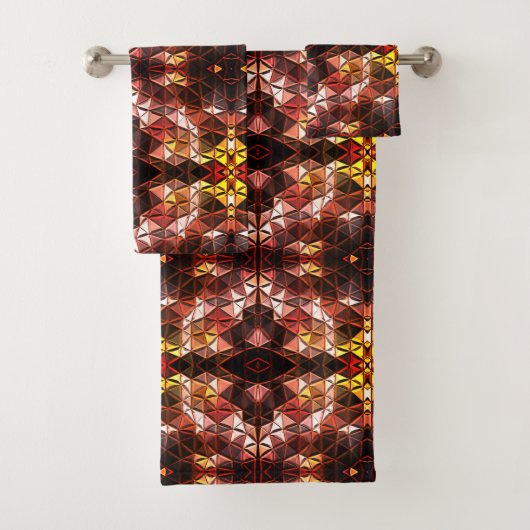 奇妙な形状を生成する赤い三角形の繰り返し バスタオルセット (インサイチュ)