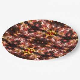 奇妙な形状を生成する赤い三角形の繰り返し ペーパープレート