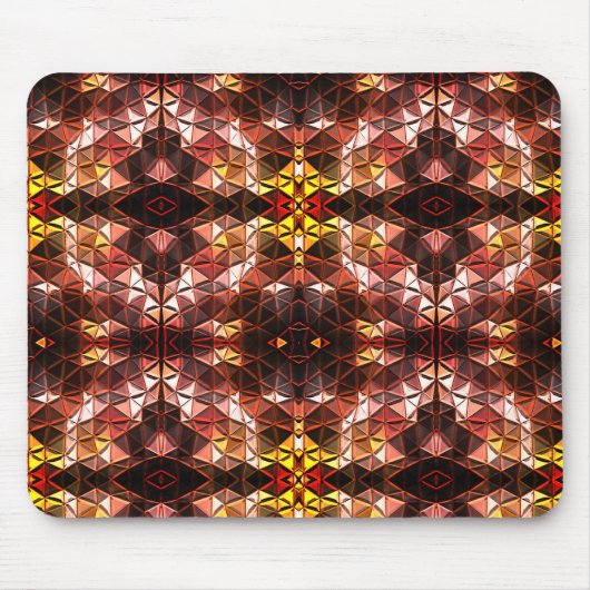 奇妙な形状を生成する赤い三角形の繰り返し マウスパッド (正面)