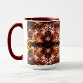 奇妙な形状を生成する赤い三角形の繰り返し マグカップ (左)