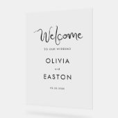 奇妙な手書きの結婚式へようこそ アクリルサイン (傾斜)