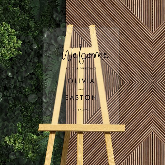 奇妙な手書きの結婚式へようこそ アクリルサイン