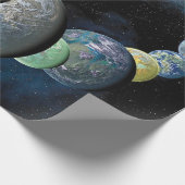 奇妙な新しい世界エイリアン惑星モンタージュ ラッピングペーパー (角)