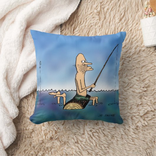 奇妙な日の魚釣り枕 クッション (ブランケット)