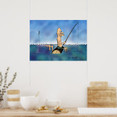 奇妙な日の魚釣り漫画のポスター ポスター (キッチン)