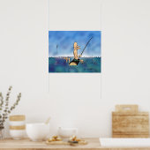 奇妙な日の魚釣り漫画のポスター ポスター (キッチン)