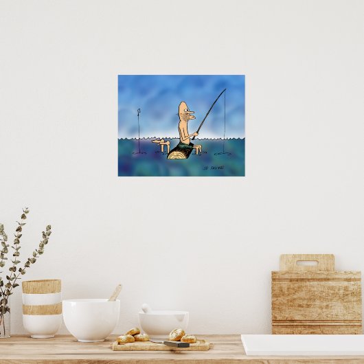 奇妙な日の魚釣り漫画のポスター ポスター (キッチン)