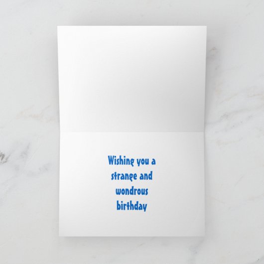 奇妙な日の魚釣り漫画誕生日カード カード (内部)