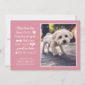 奇妙な時に新しいペットの写真アナウンス|ピンク シーズンカード (正面)