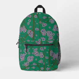 奇妙な枝ジェードオールオーバープリントリュックサック プリントバックパック