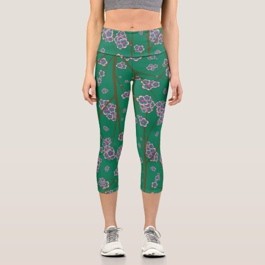 奇妙な枝高く腰のカプリレギンス カプリレギンス (正面)