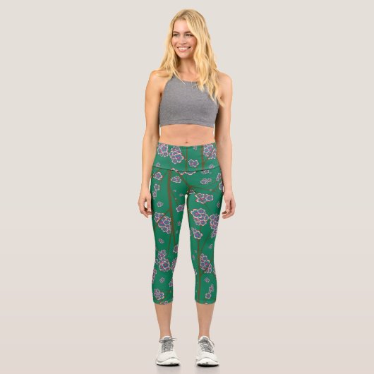 奇妙な枝高く腰のカプリレギンス カプリレギンス (正面)