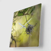 奇妙な植物 スクエア壁時計 (傾斜)