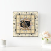 奇妙な楽譜を通して～を壊す スクエア壁時計 (ホーム)