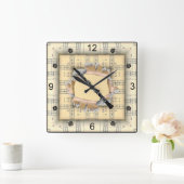 奇妙な楽譜を通して～を壊す スクエア壁時計 (ホーム)