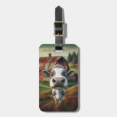 奇妙な牛と納屋のカスタム荷物タグ ラゲッジタグ (正面縦)