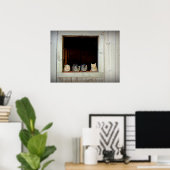 奇妙な猫ちゃんが喉を詰まる ポスター (ホームオフィス)