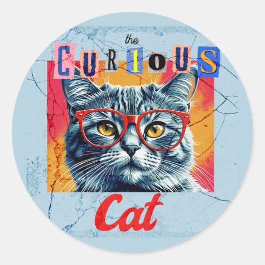 奇妙な猫 ラウンドシール (正面)