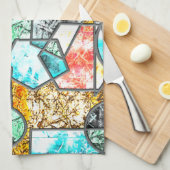 奇妙な白っぽい質感 キッチンタオル (四つ折り)