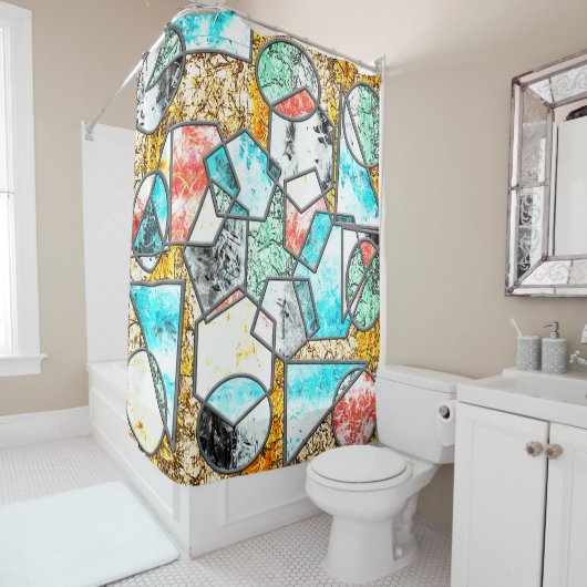 奇妙な白っぽい質感 シャワーカーテン (インサイチュ)