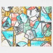 奇妙な白っぽい質感 フリースブランケット (正面(横))