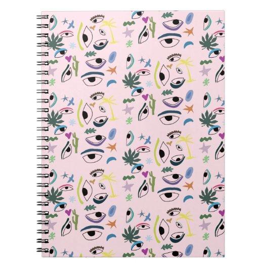 奇妙な目がアートパターンを星にする ノートブック (正面)