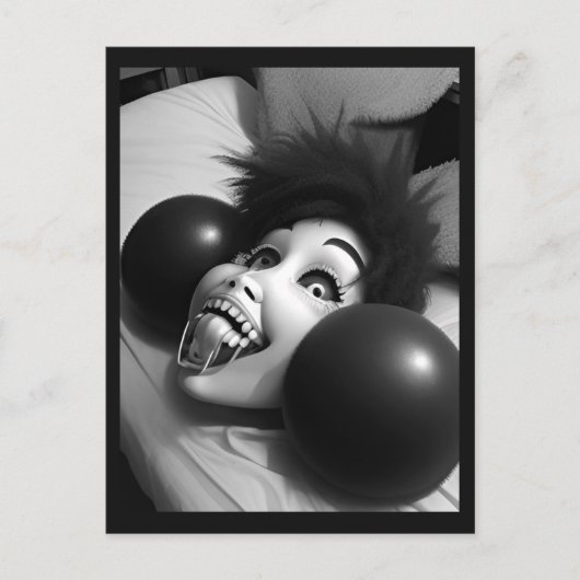 奇妙な笑顔の頭はがき ポストカード (正面)