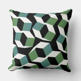 奇妙な緑の六角形と色のない部分、黒の クッション