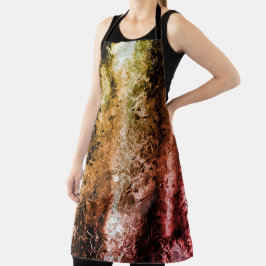 奇妙な老化した繊維質及び土または焦げ エプロン