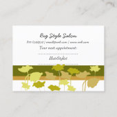 奇妙な花の列のアポイントメントの緑の    サロン 予約カード (裏面)