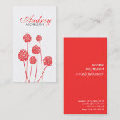 奇妙な花白/赤の名刺 名刺 (正面/裏面)