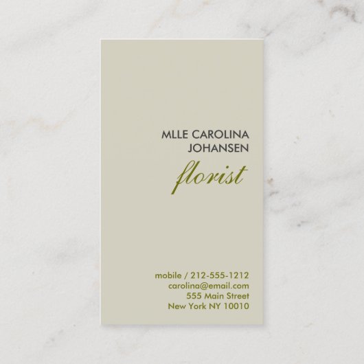 奇妙な花TAN/GRAY名刺 名刺 (裏面)