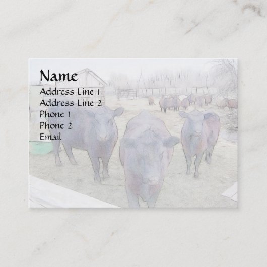 奇妙な若い黒アンガス 名刺 (正面)