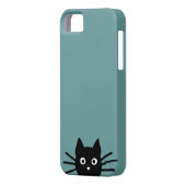 奇妙な覗き見する黒猫 |猫おもしろいの Case-Mate iPhoneケース (裏面左)