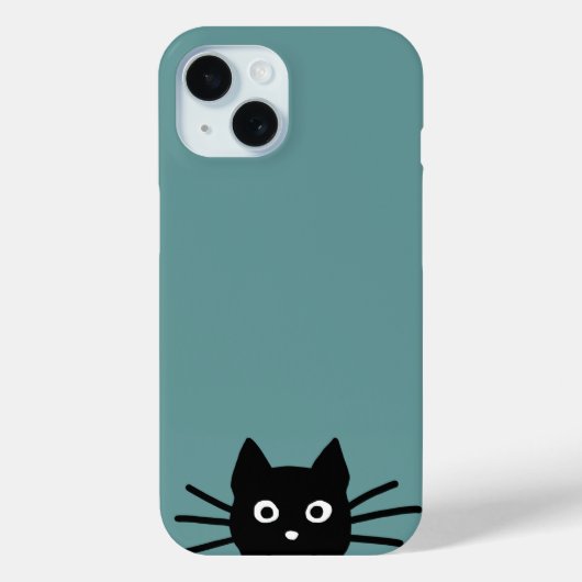 奇妙な覗き見する黒猫 |猫おもしろいの Case-Mate iPhoneケース (裏面)