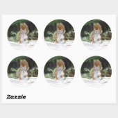 奇妙な赤いリスの丸いシール ラウンドシール (シート)