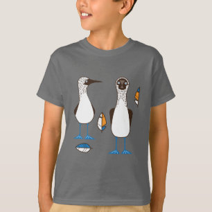 奇妙な青い足の Tシャツ