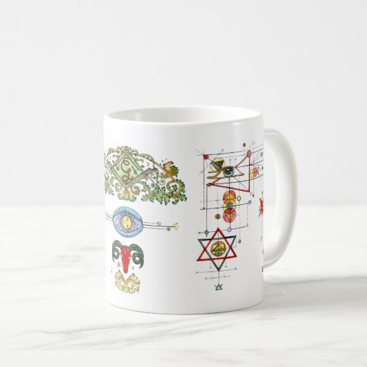 奇妙な魔法サークルシジルカオス魔法ウィッチクラフ コーヒーマグカップ (正面右)