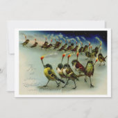 奇妙な鳥の群れのビンテージ マッチ シーズンカード (正面)