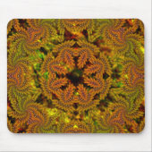 奇妙な黄色がかった万華鏡のように千変万化するパターンの抽象芸術画像 マウスパッド (正面)