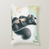 「奇妙な黒いリスの枕 – インスパイア自然-W アクセントクッション (正面(垂直))