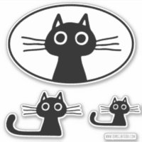 奇妙な黒い猫 |おもしろい猫好きスタンプ