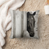 奇妙な黒い馬 クッション (ブランケット)